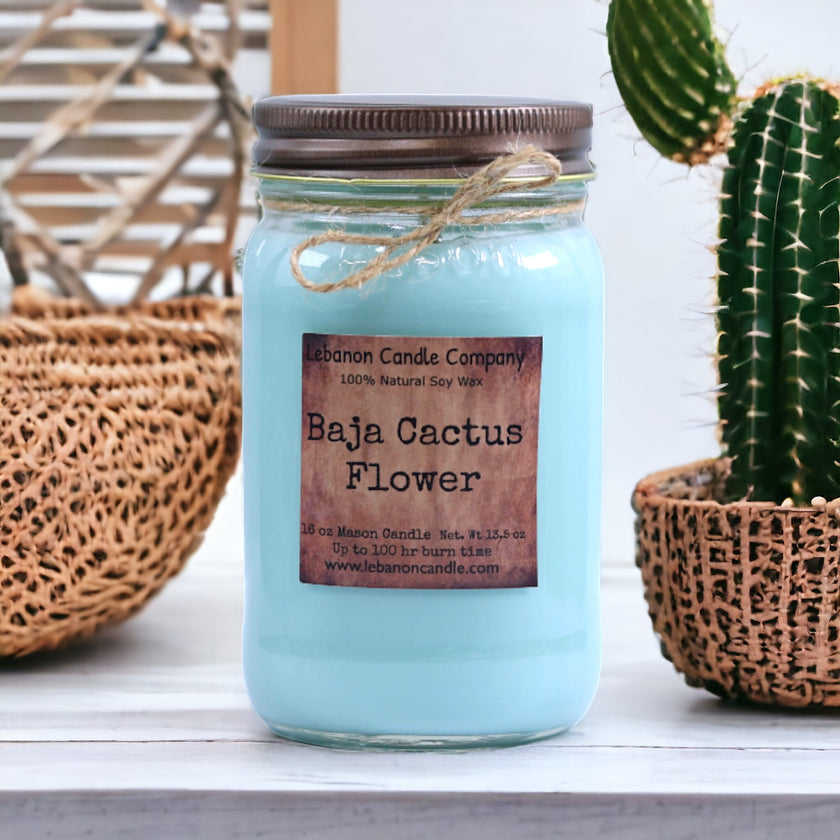 Baja Cactus Flower Candle