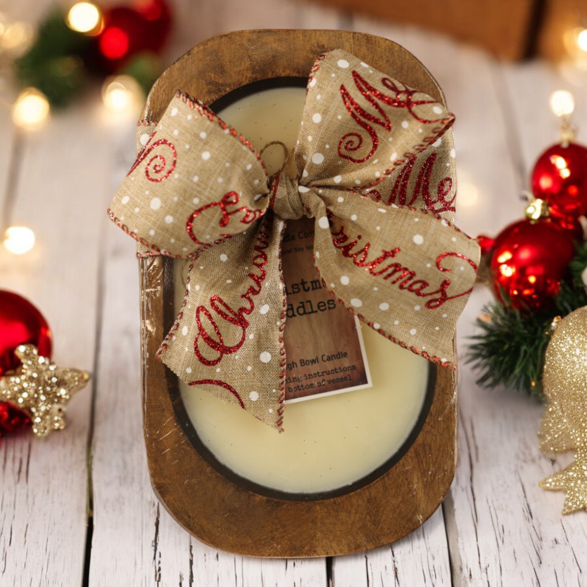 Christmas Hearth Scented Christmas Dough Bowl Candle