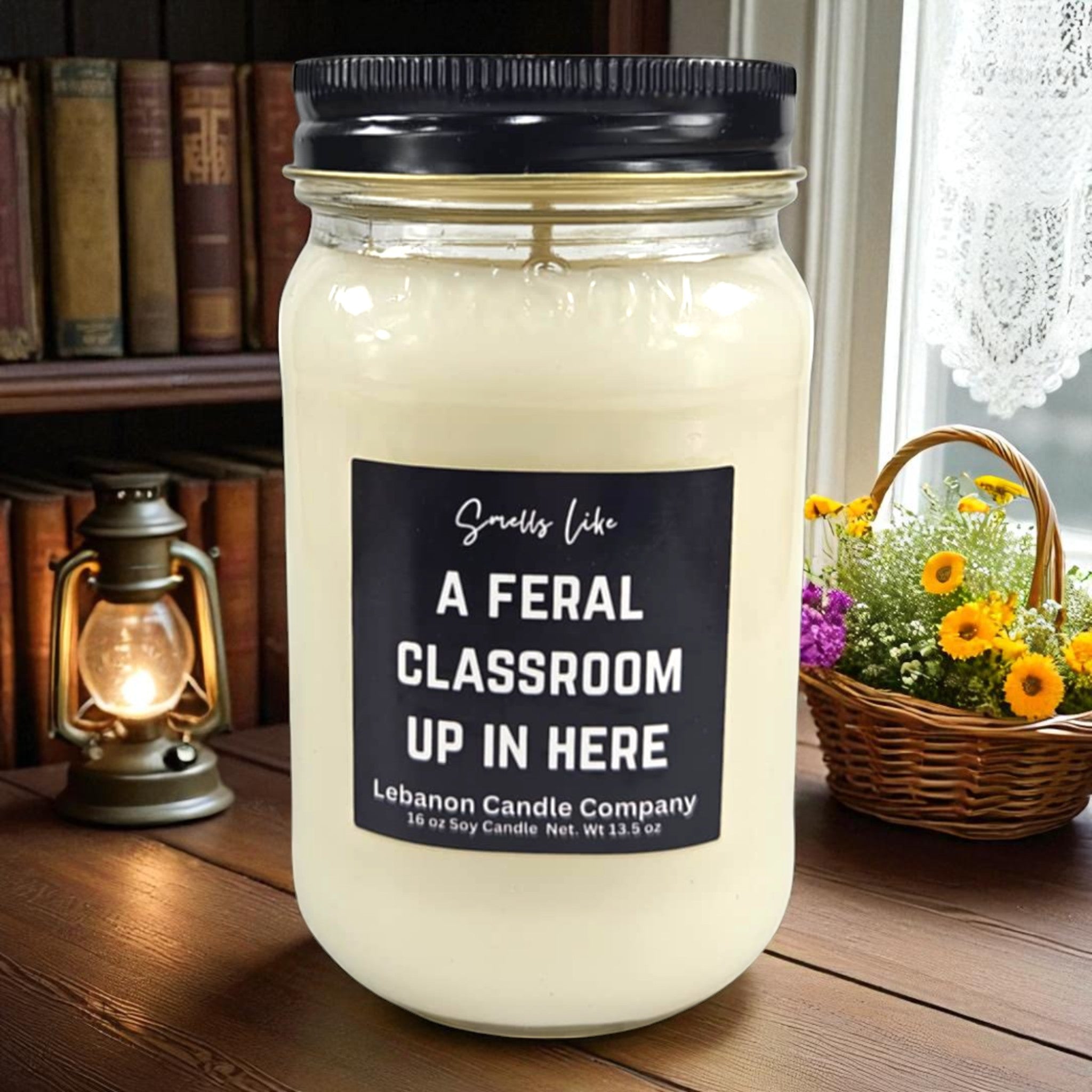 Funny Teacher Feral Classroom Candle
