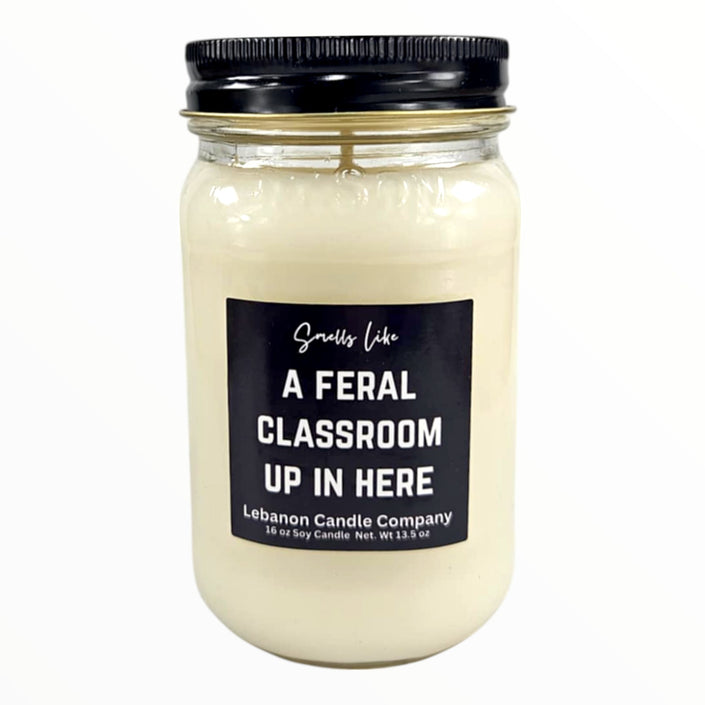 Funny Teacher Feral Classroom Candle