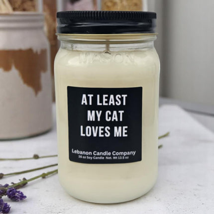 Funny At Least My Cat Loves Me Candle