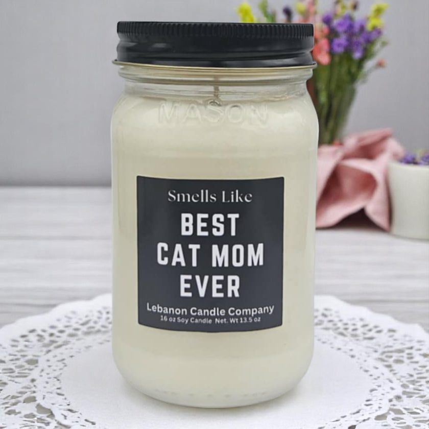 Funny Cat Mom Candle