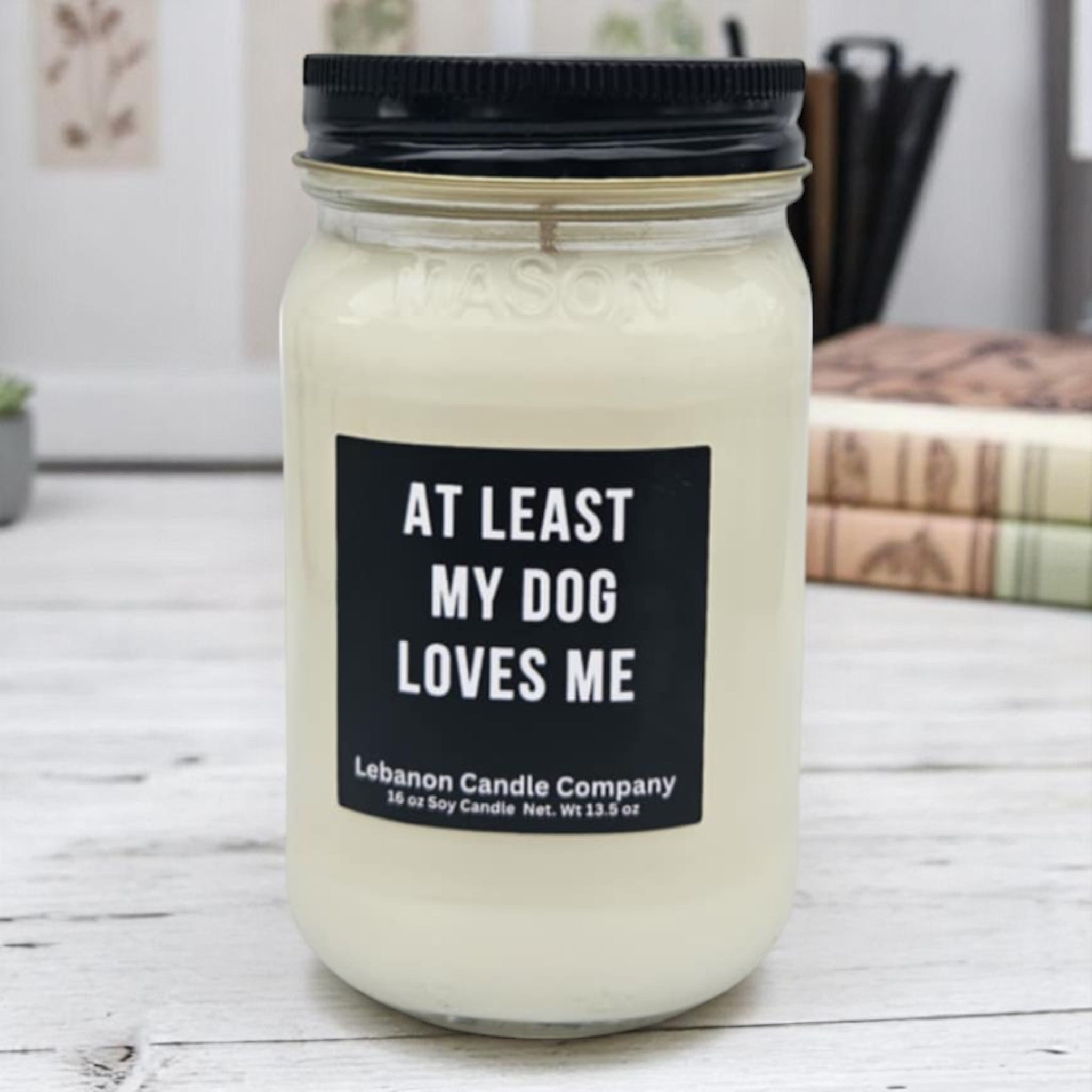 Funny At Least My Dog Loves Me Candle