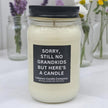Funny Sorry Still No Grandkids Candle