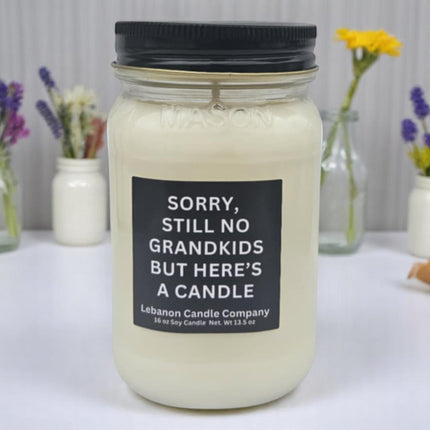 Funny Sorry Still No Grandkids Candle