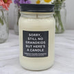 Funny Sorry Still No Grandkids Candle
