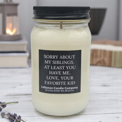 Funny Siblings Favorite Kid Candle