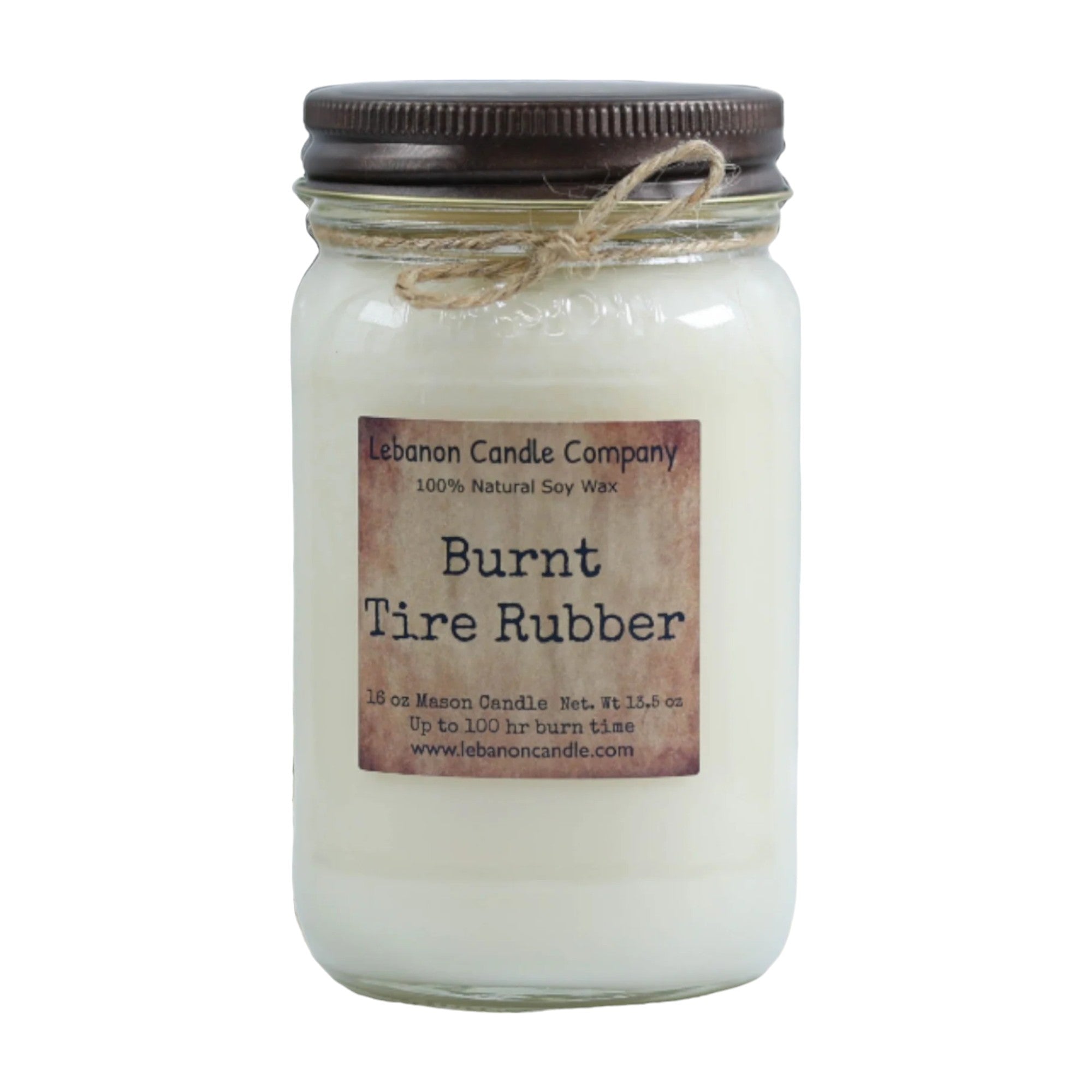 Burnt Tire Rubber candle (standard packaging).