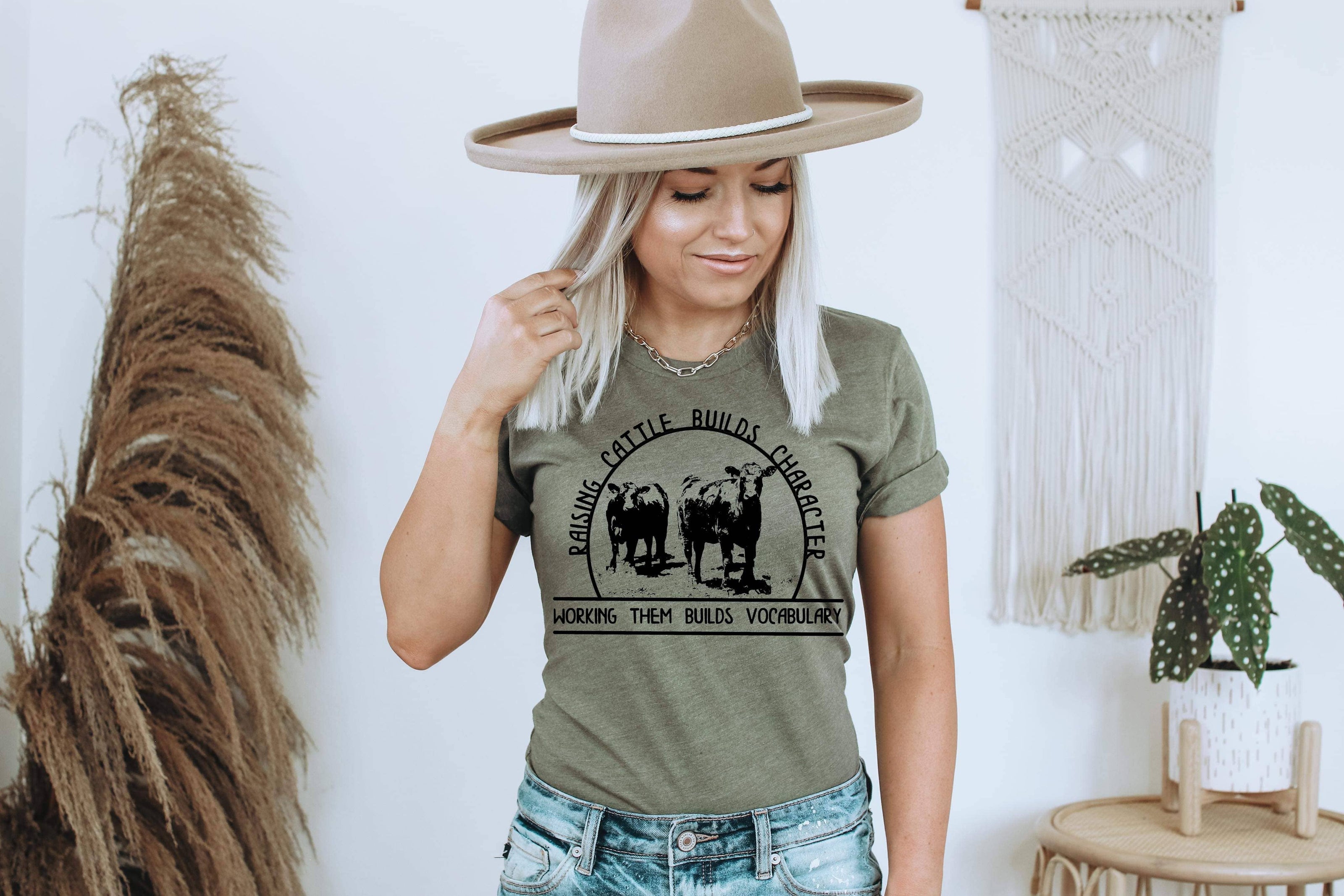 Raising Cattle Builds Character Farming Tee