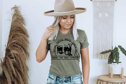Raising Cattle Builds Character Farming Tee