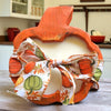 Pumpkin Wooden Dough Bowl Candle