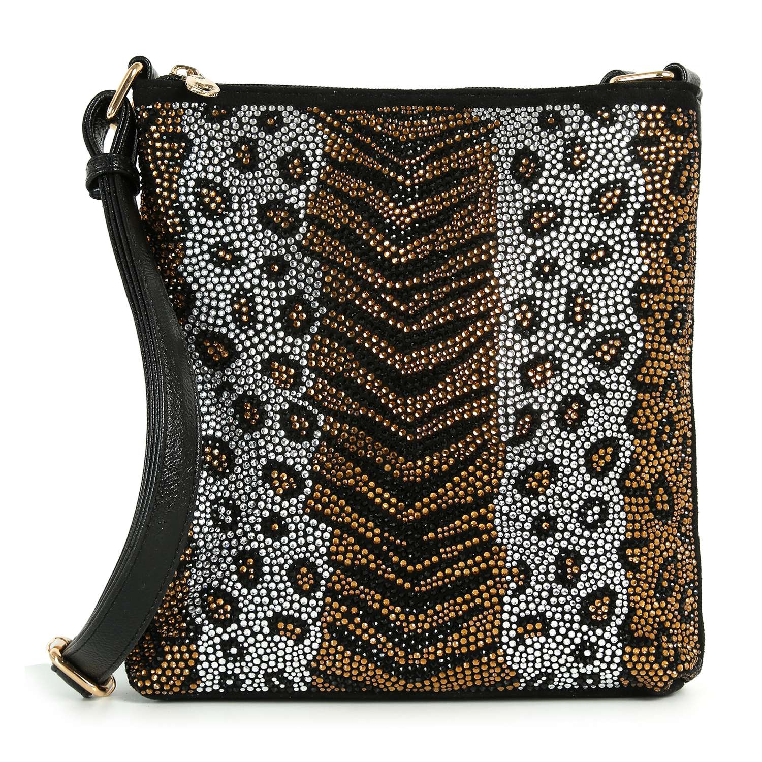 Wild Rhinestone Animal Print Crossbody Bag