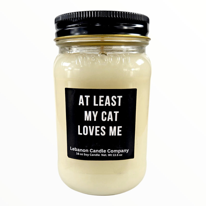 Funny At Least My Cat Loves Me Candle