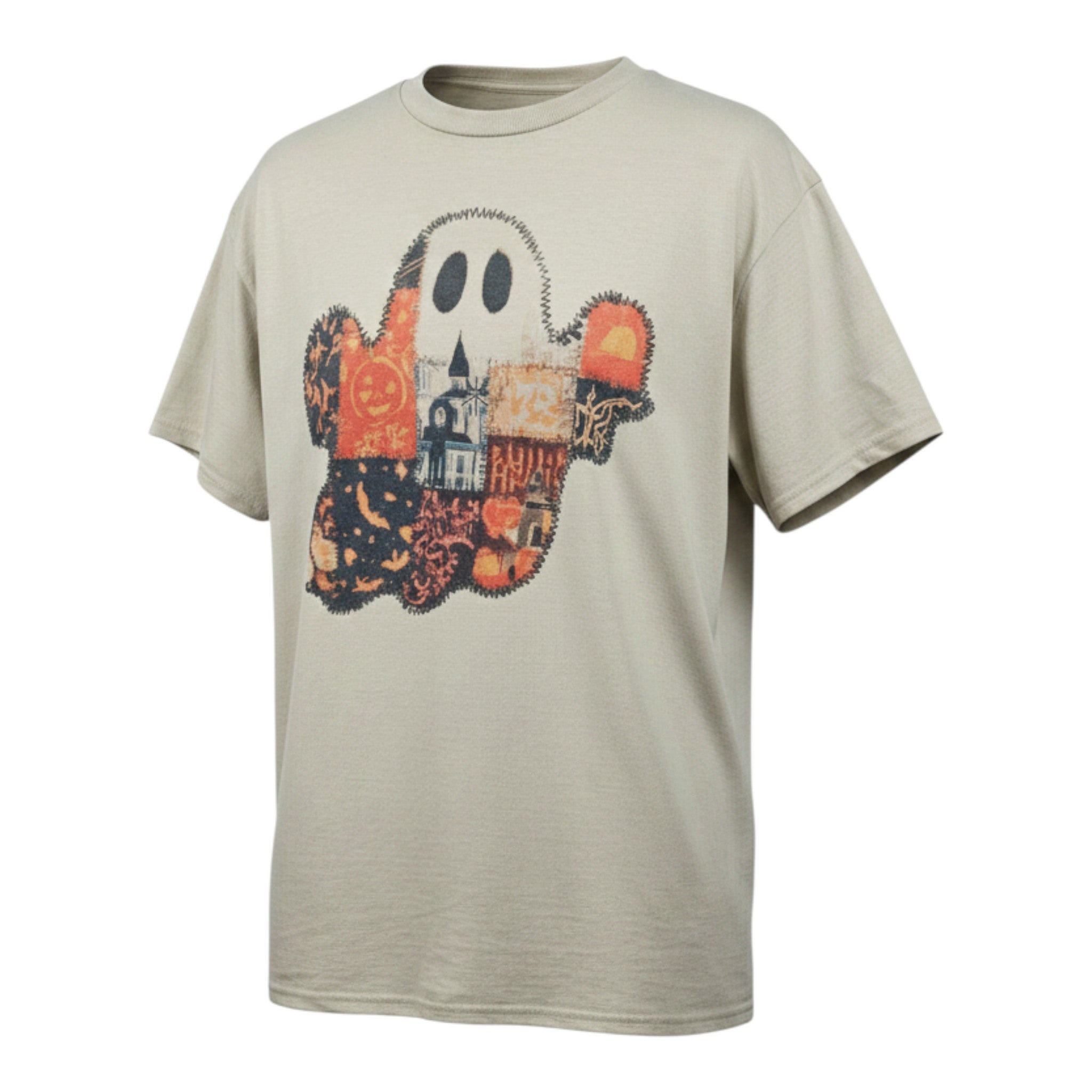 Vintage Halloween Patchwork Ghost Tee