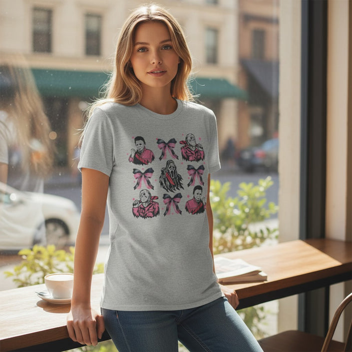 Pink Bows and Slasher Foes  Graphic Tee
