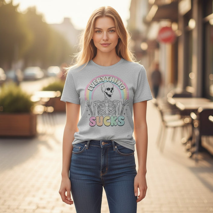 Everything Sucks Skeleton  Graphic Tee