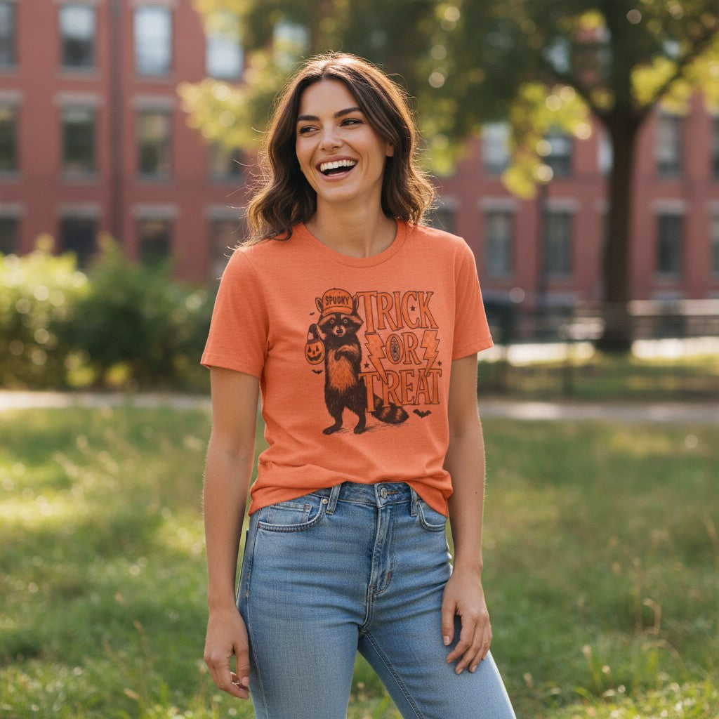 Retro Trick or Treat Raccoon Tee