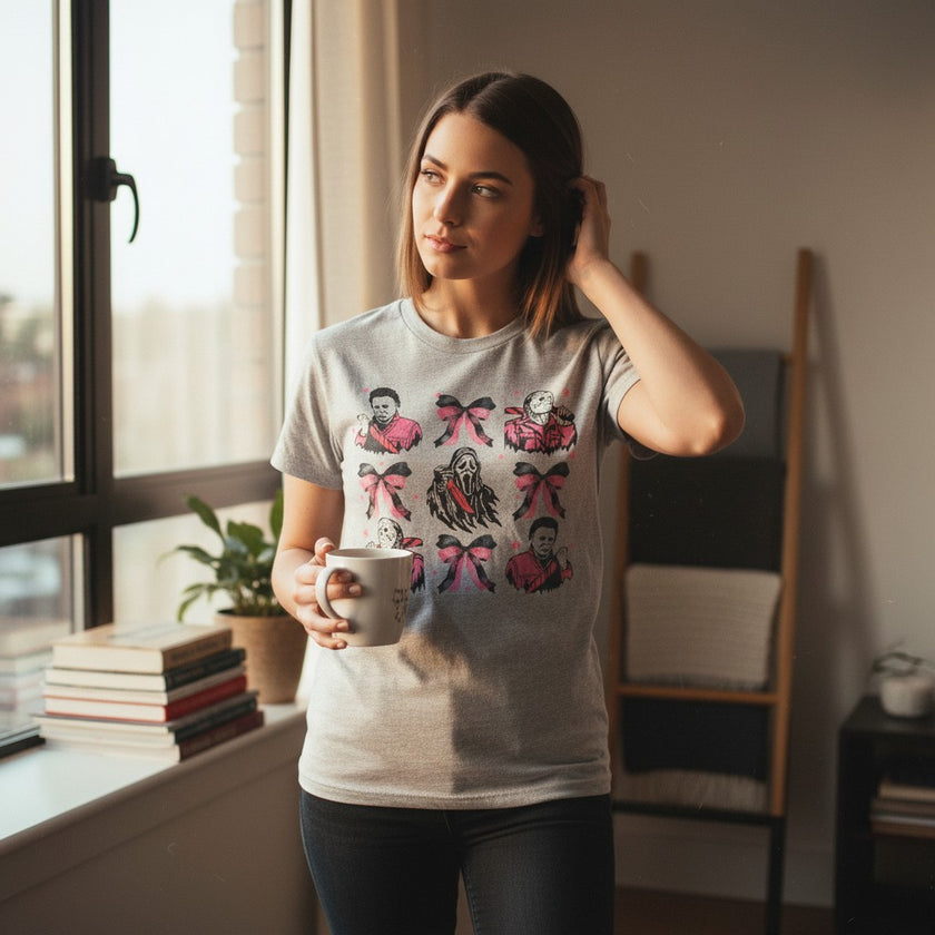 Pink Bows and Slasher Foes Tee