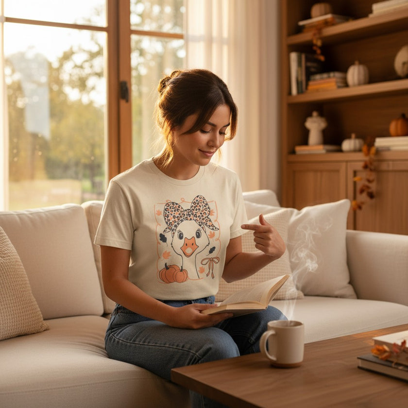 Leopard Bow Fall Goose Tee