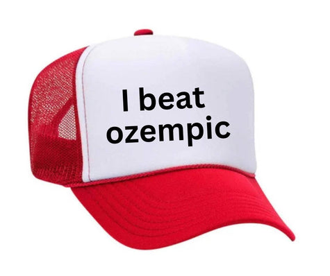 I Beat Ozempic Trucker Hat (Black & White)