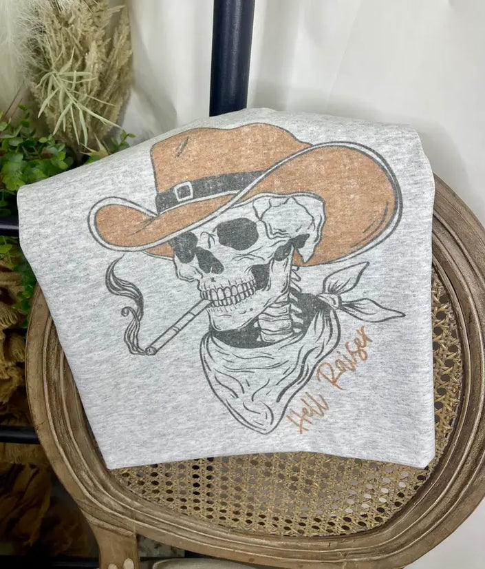 Hell Raiser Cowboy Skeleton Graphic Tee