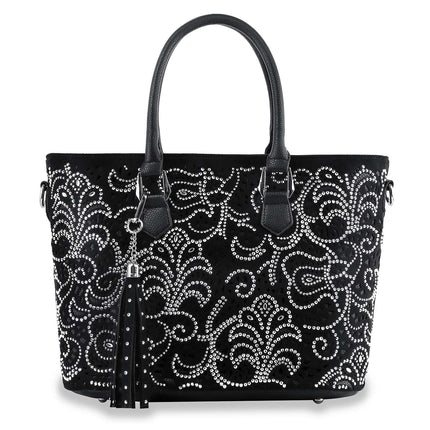 Sparkling Black Layered Rhinestone Handbag