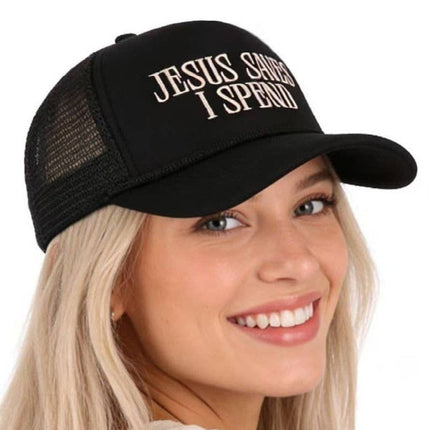 Jesus Saves I Spend Mesh Trucker Cap