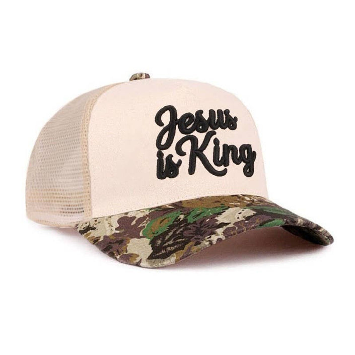 Jesus Is King Two-Tone Mesh Snapback Hat