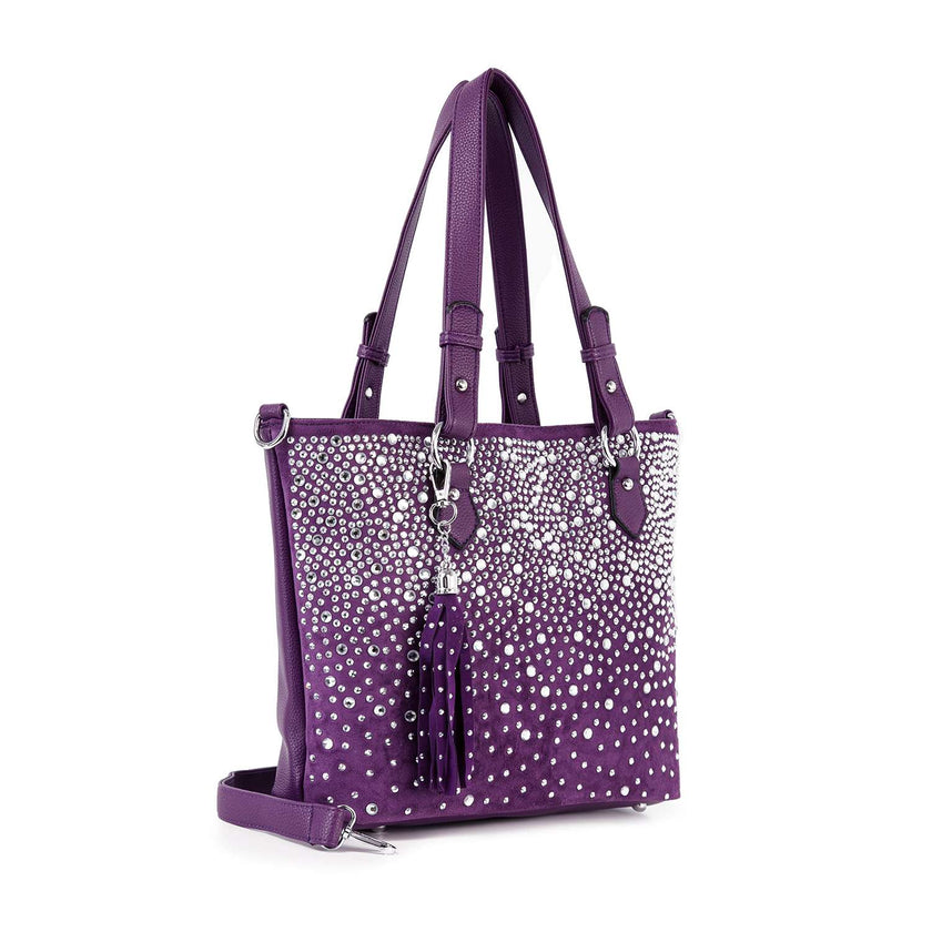 Purple Ombre Rhinestone Handbag