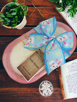 Easter Wooden Dough Bowl Three Wick Candle