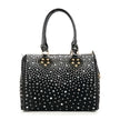Sparkling Rhinestone Lock Satchel Handbag