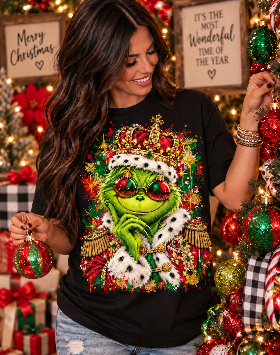 Royal Green Guy Christmas Graphic Tee