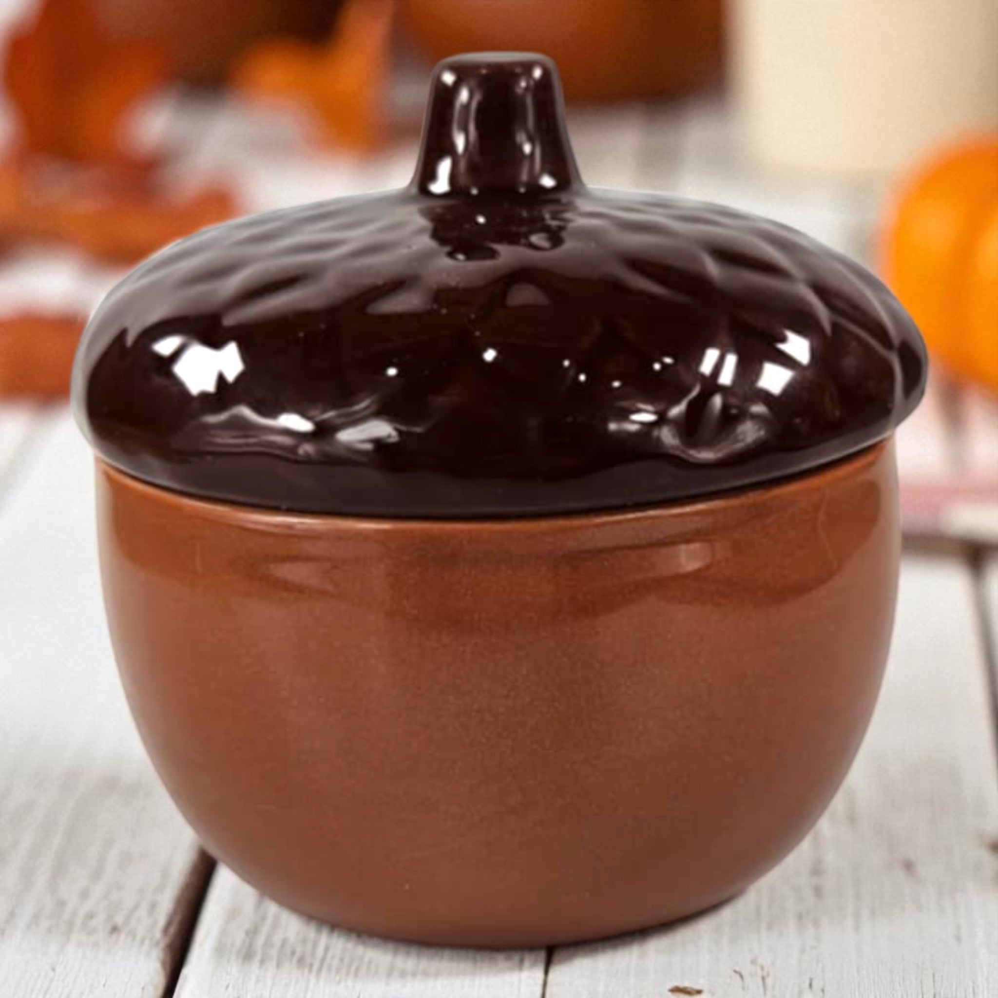 Acorn Glass Glazed Trinket Candle