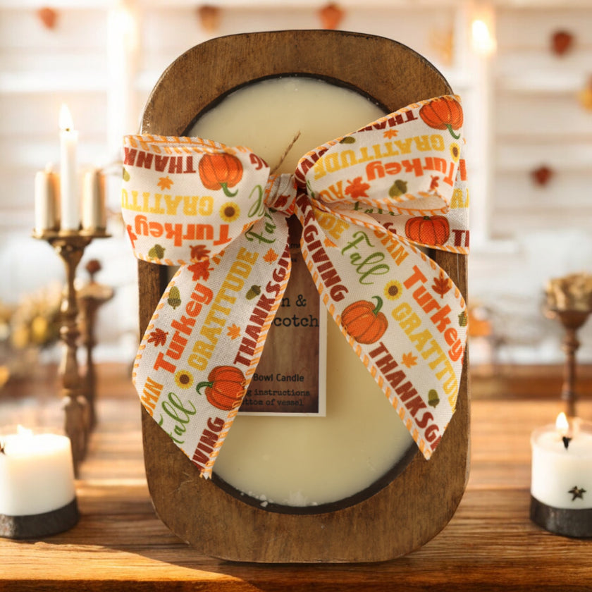Apple Cider Donut Scented Fall Dough Bowl Candle