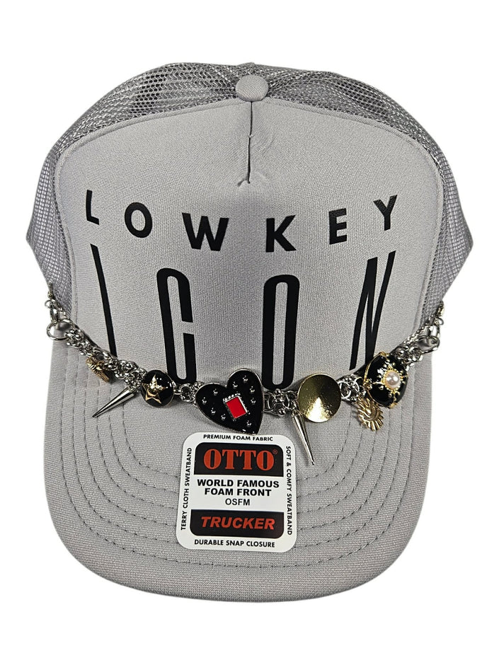 Lowkey Icon Silver Charm Trucker Hat