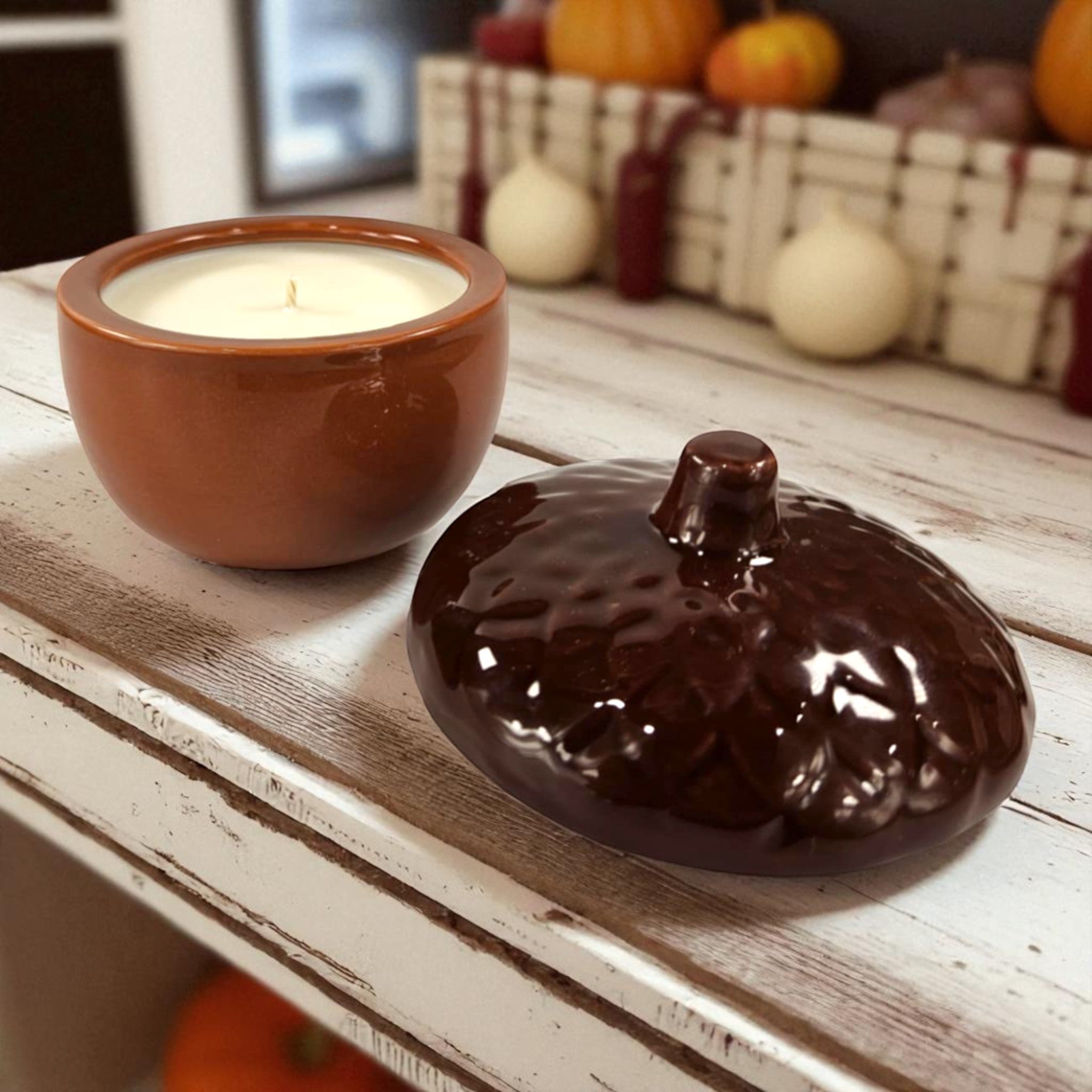 Acorn Glass Glazed Trinket Candle
