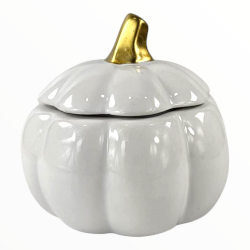 Pumpkin Glass  Glazed Trinket Candle