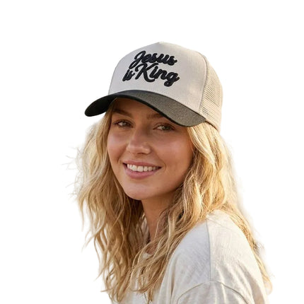 Jesus Is King Two-Tone Mesh Snapback Hat