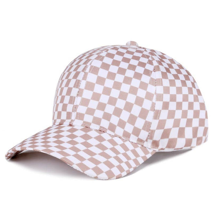 Checkered Pattern Print Baseball Cap