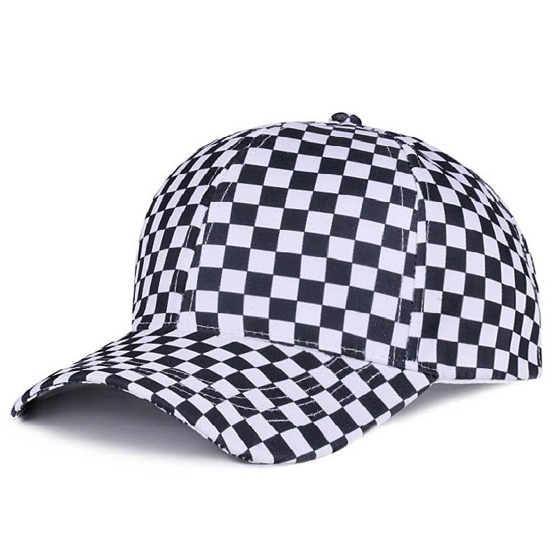 Checkered Pattern Print Baseball Cap