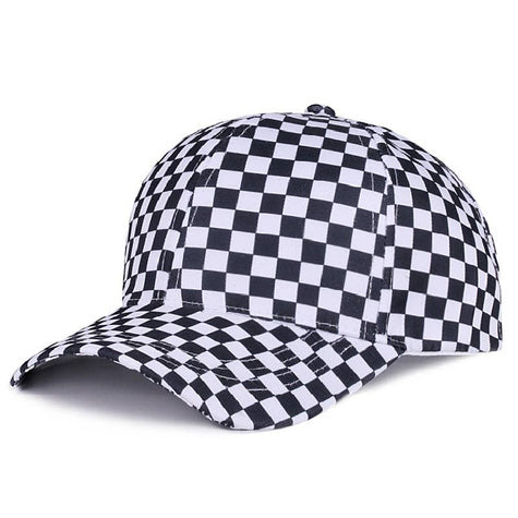 Checkered Pattern Print Baseball Cap