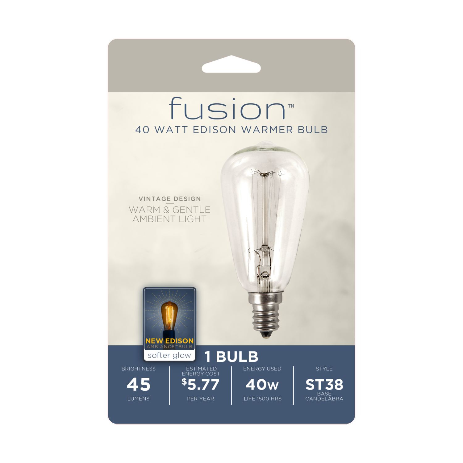 40 Watt Edison Warmer Replacement Bulb Fusion