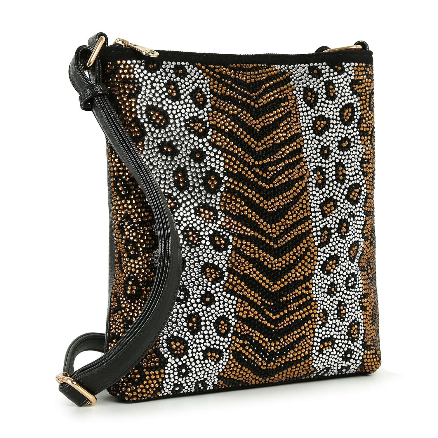 Wild Rhinestone Animal Print Crossbody Bag