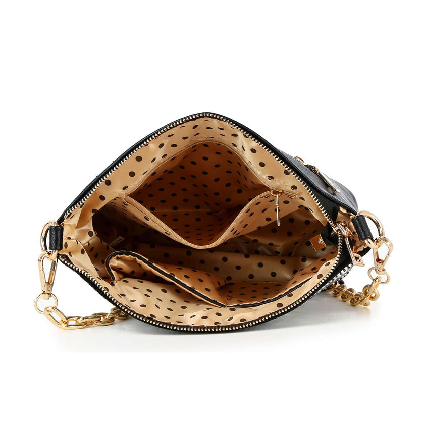 Sparkling Red Sunburst Rhinestone Crossbody Handbag