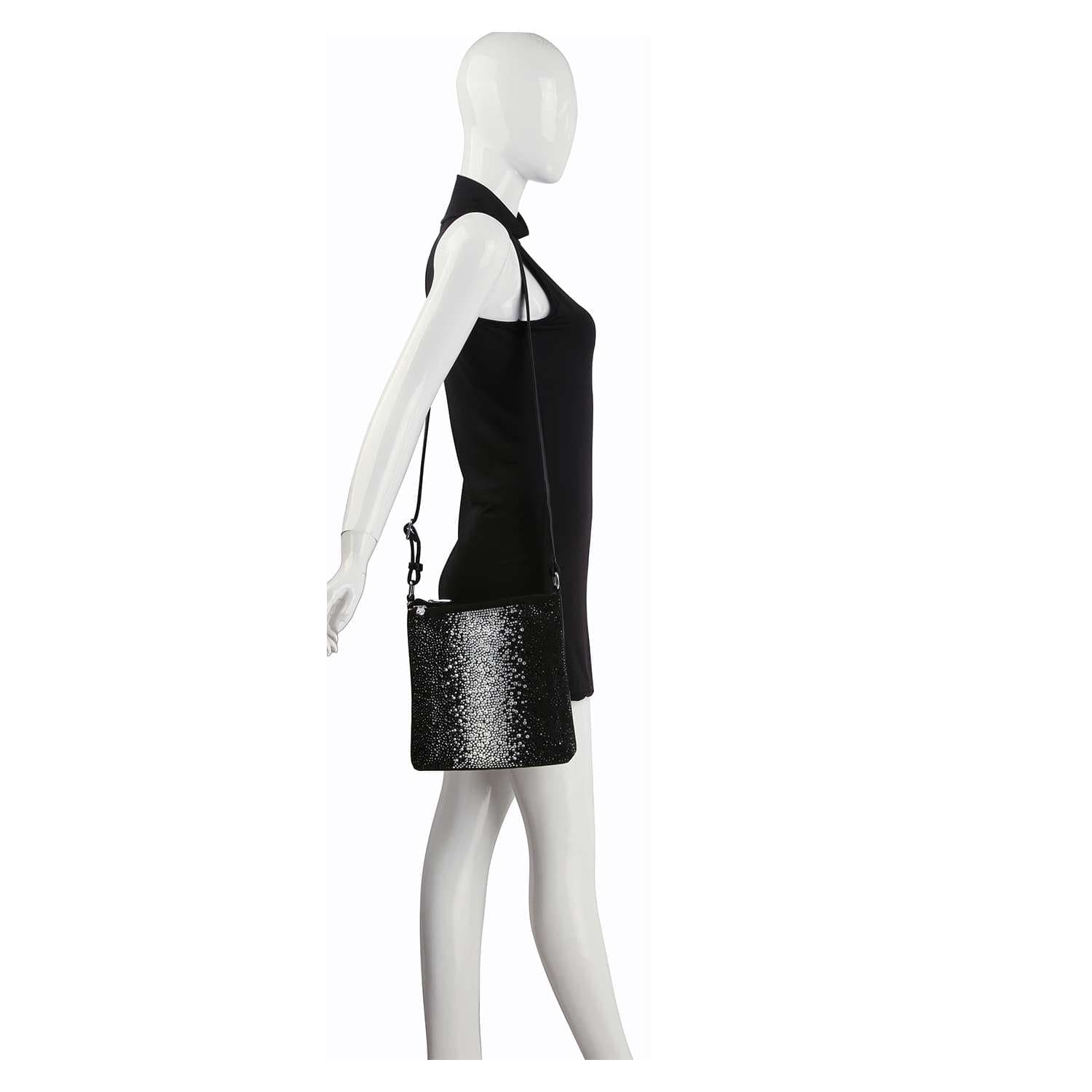 Black Starlight Rhinestone Crossbody Handbag