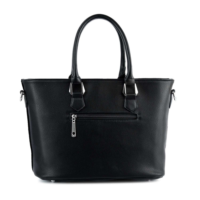 Black Pavé Rhinestone Structured Handbag