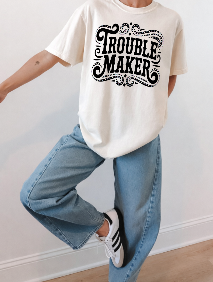 Rhinestone Troublemaker Graphic Tee
