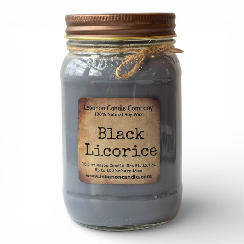 Black Licorice candle (standard packaging).