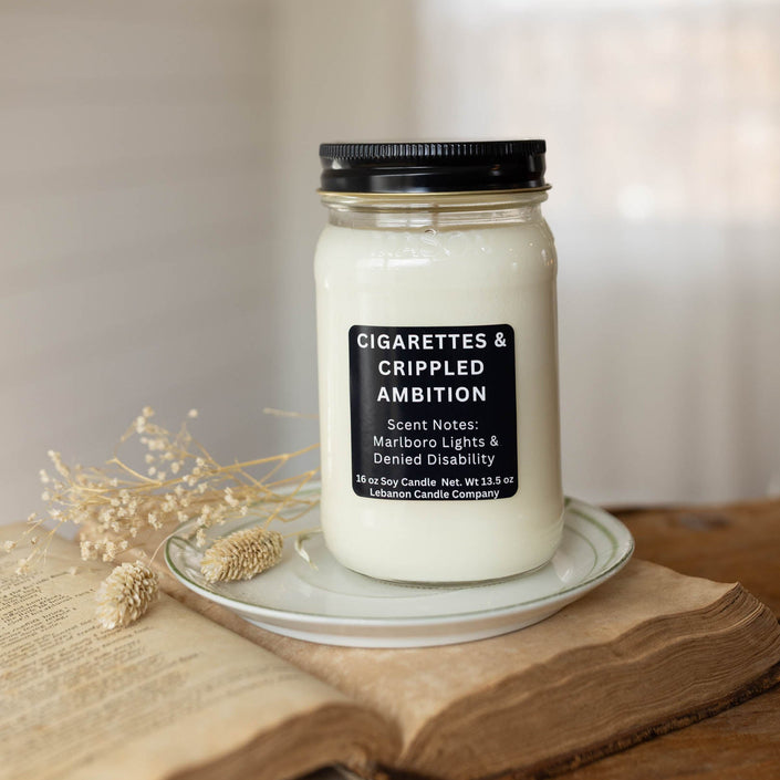 Cigarettes and Crippled Ambition Funny Candle