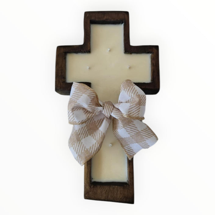 Crazy Busy Mama Exclusive Tropical Sunrise Scented Wooden Cross Dough Bowl Candle